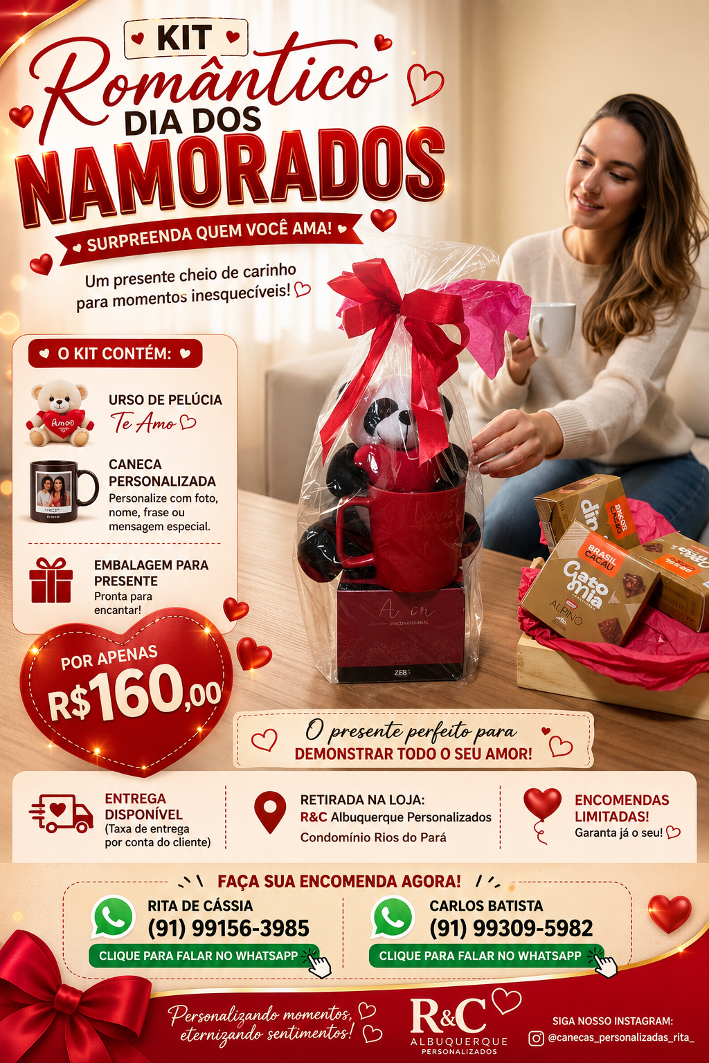 Kit Presente dia dos Namorados Canecas Personalizadas