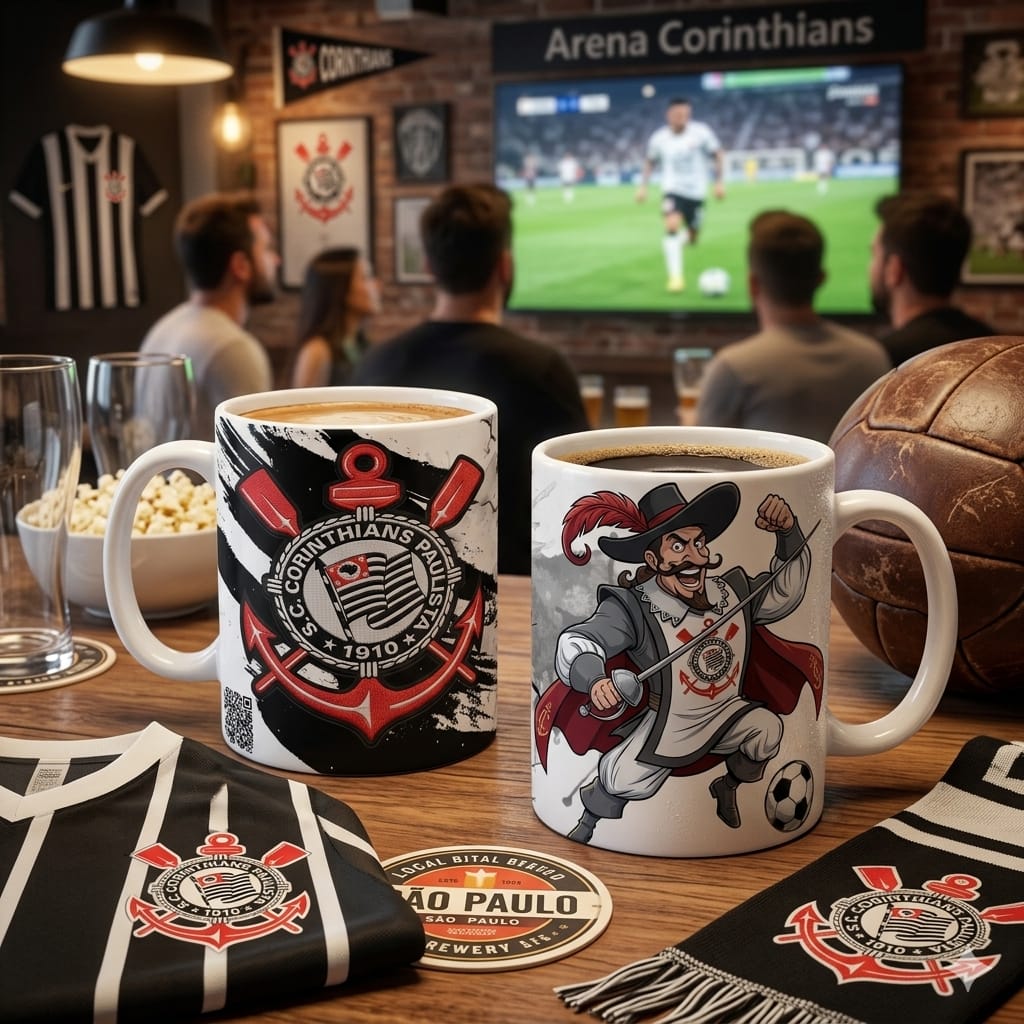 Caneca Personalizada de Time de Futebol com QR Code