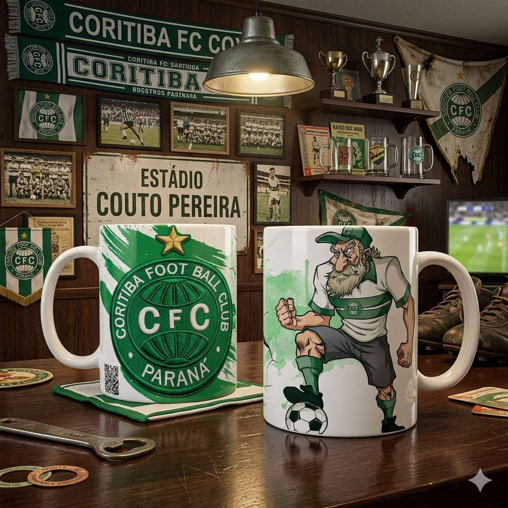 Caneca Personalizada de Time de Futebol com QR Code