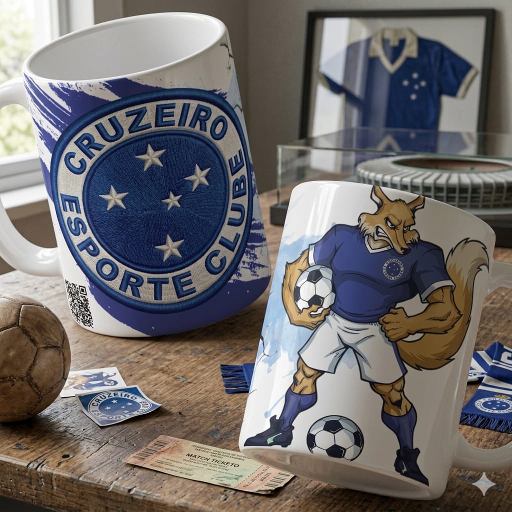 Caneca Personalizada de Time de Futebol com QR Code