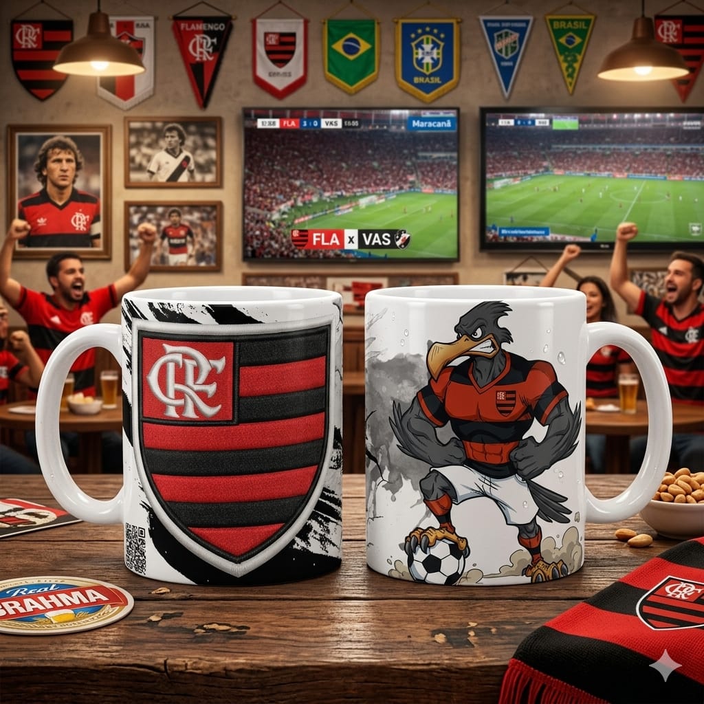 Caneca Personalizada de Time de Futebol com QR Code