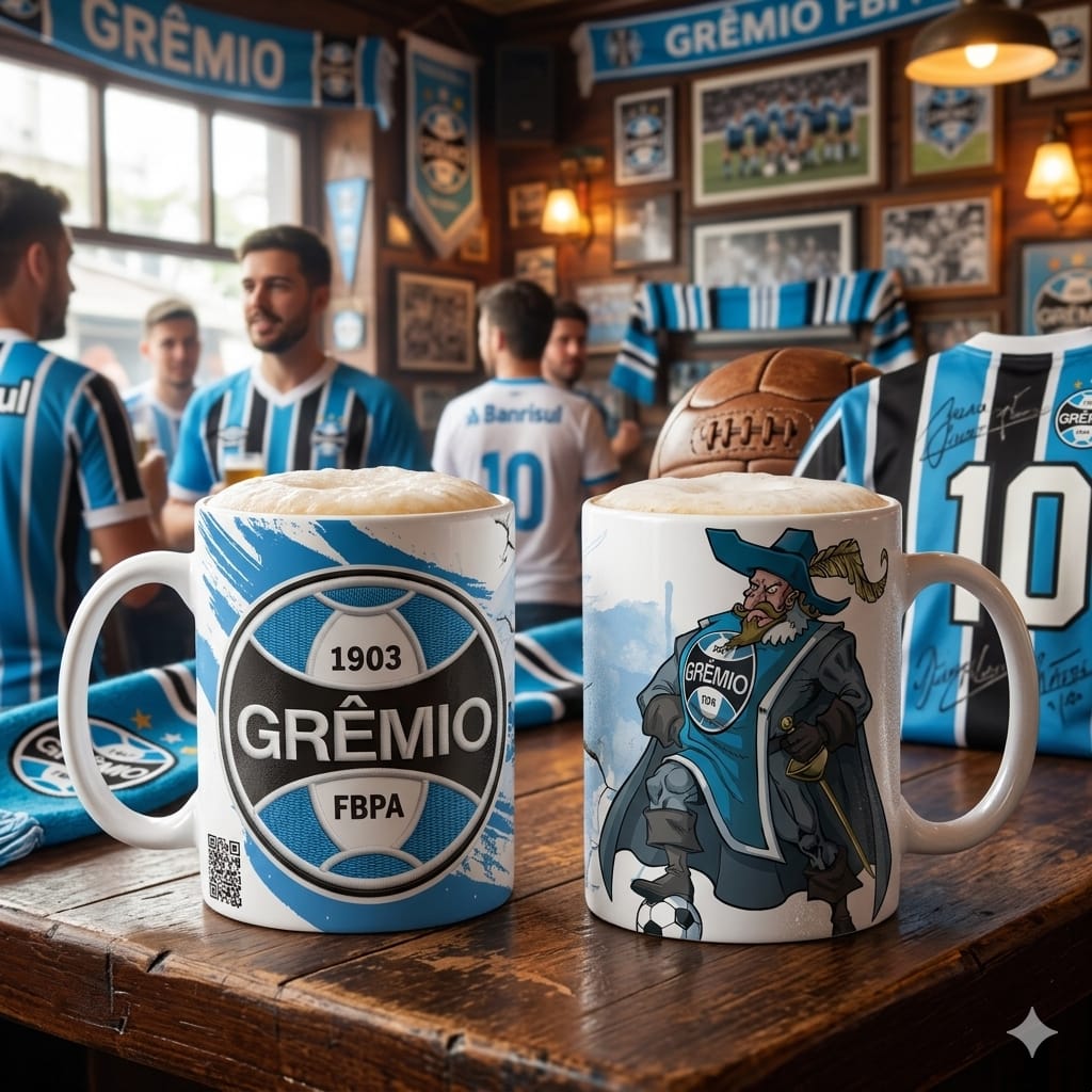 Caneca Personalizada de Time de Futebol com QR Code