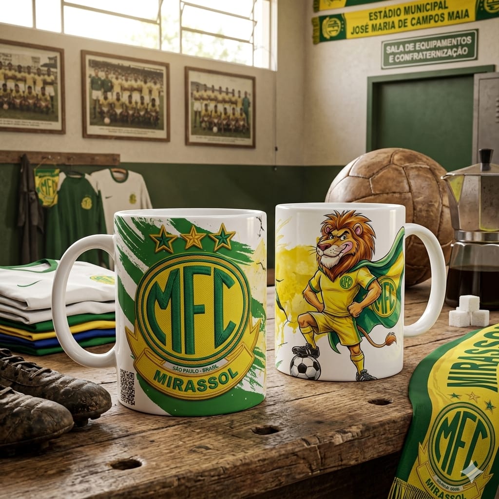 Caneca Personalizada de Time de Futebol com QR Code
