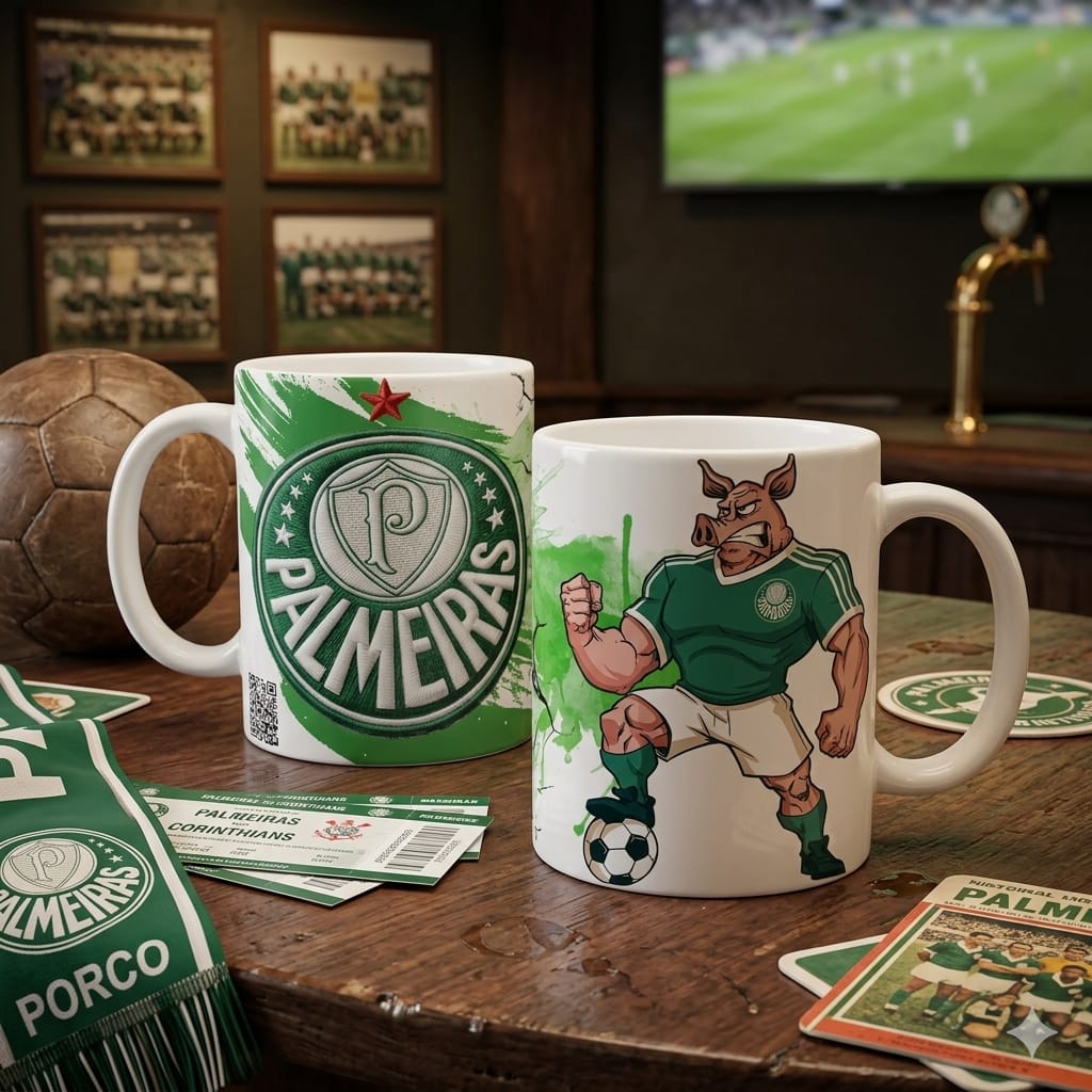 Caneca Personalizada de Time de Futebol com QR Code