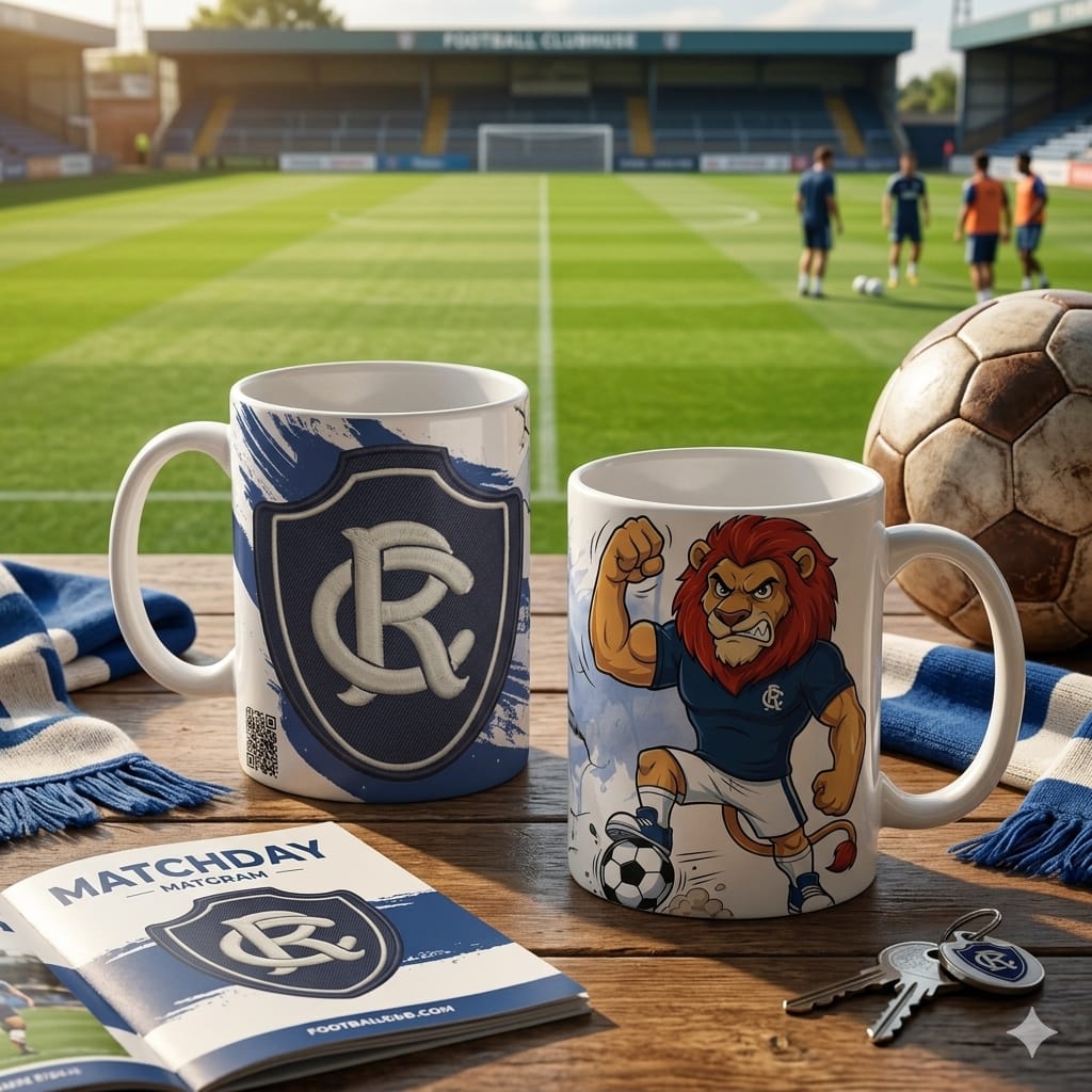 Caneca Personalizada de Time de Futebol com QR Code