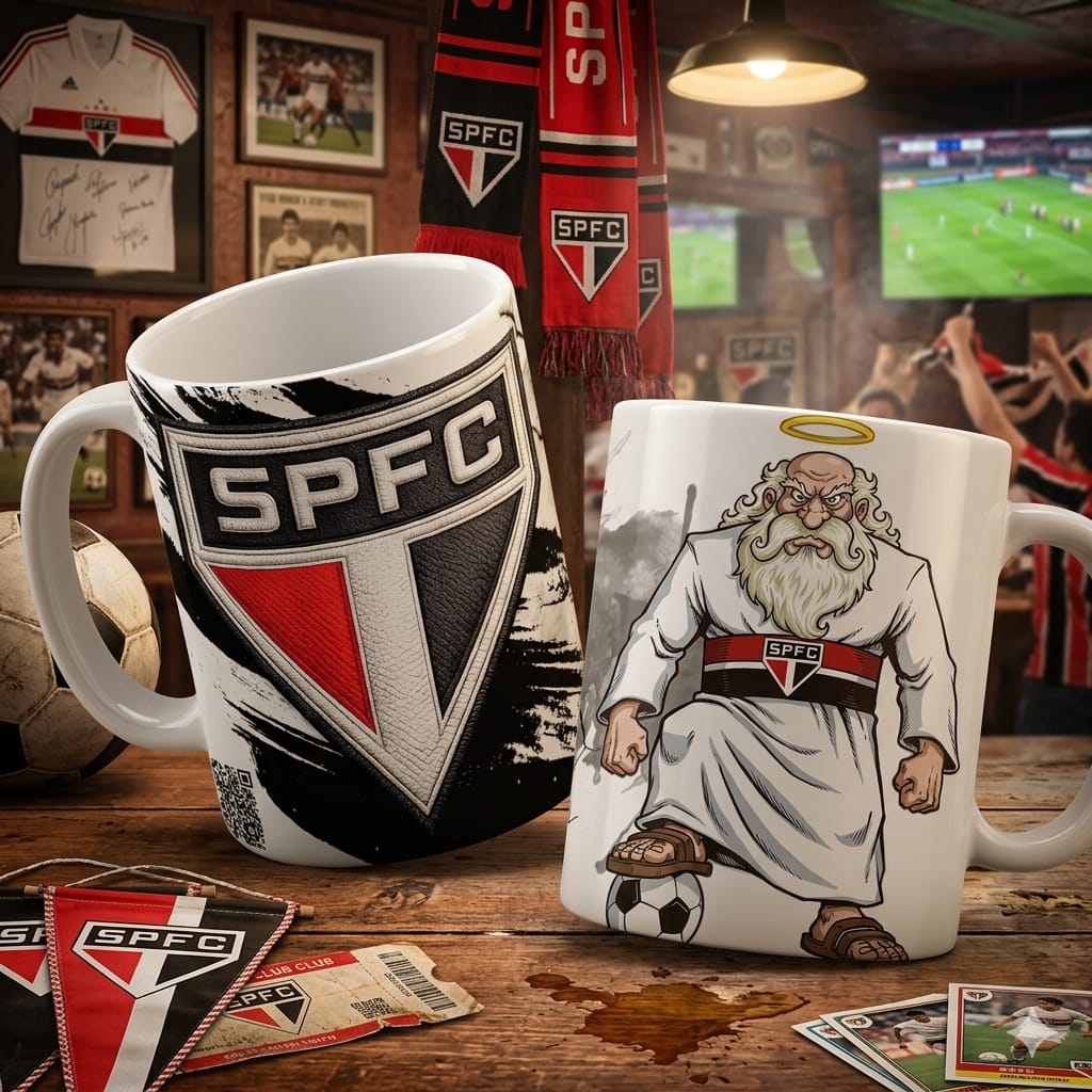 Caneca Personalizada de Time de Futebol com QR Code
